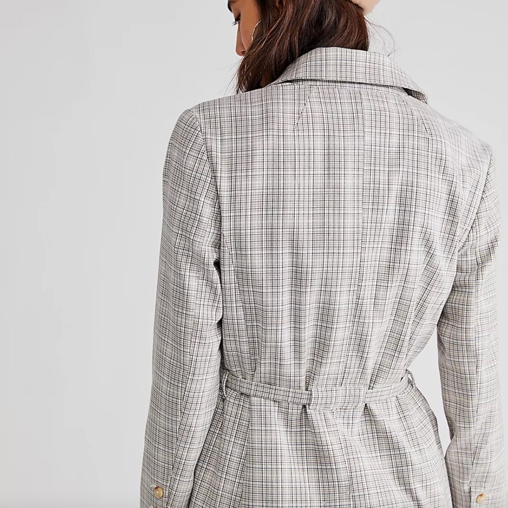 Free People Olivia Blazer in Natural Plaid Combo. NWT XLarge - Picture 8 of 15
